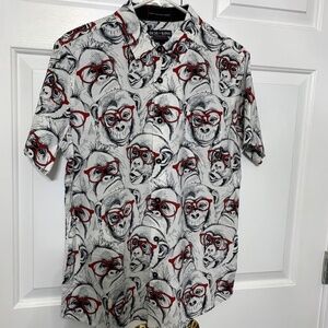 DR. YESSIR - WHITE 7-SEAS™ BUTTON UP MONKEY SHIRT